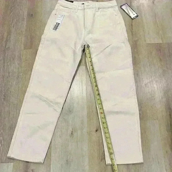 Mamba jeans high waist ankle cotton cream denim mom Jean - Picture 2 of 5